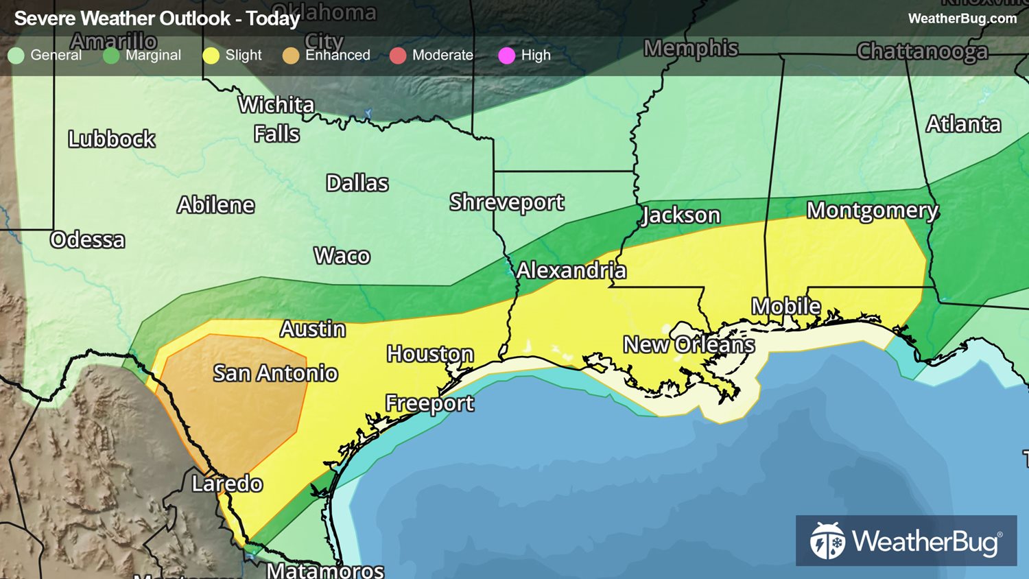Severe Weather Shifts Into Gulf Coast States | WeatherBug | WeatherBug