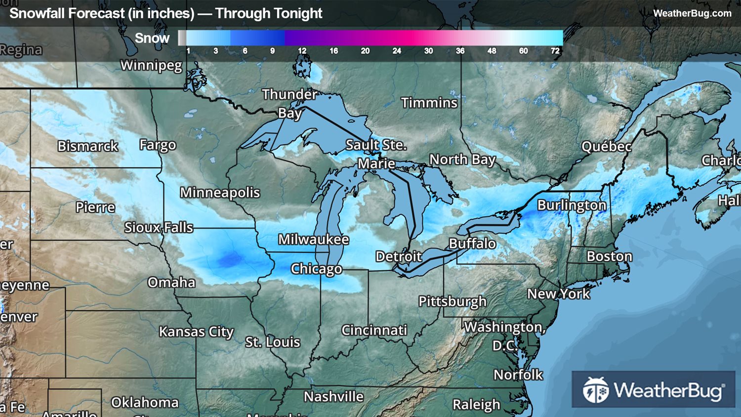 Snow Impacts Great Lakes to New England | WeatherBug | WeatherBug