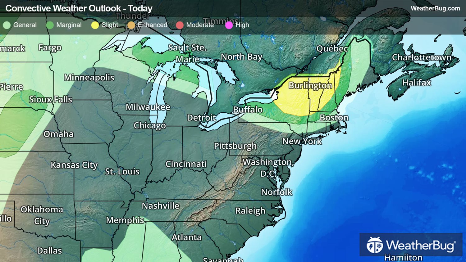 Dangerous Thunderstorms Eye Great Lakes to New England | WeatherBug ...