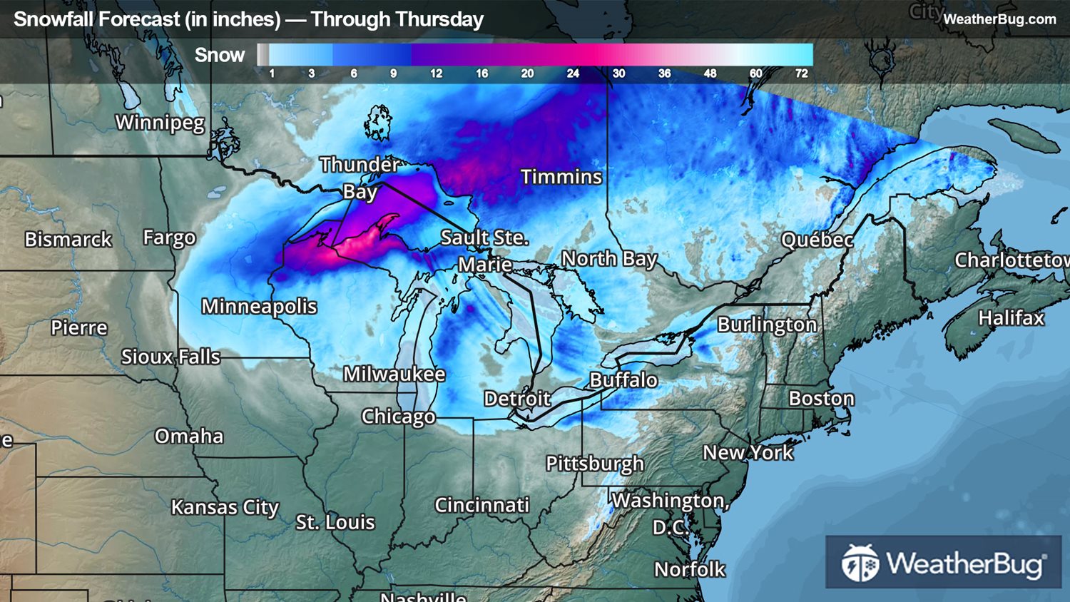 Heavy Snow, Gusty Winds Ensnarl the Great Lakes | WeatherBug | WeatherBug