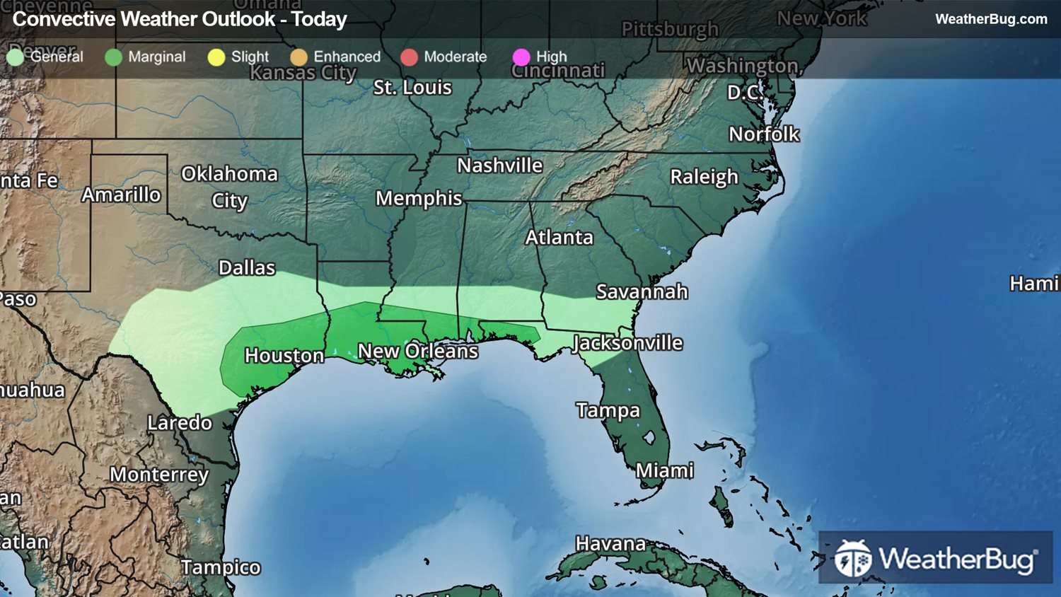 Waves Of Rain And Storms Continue Across The Gulf Coast | WeatherBug ...