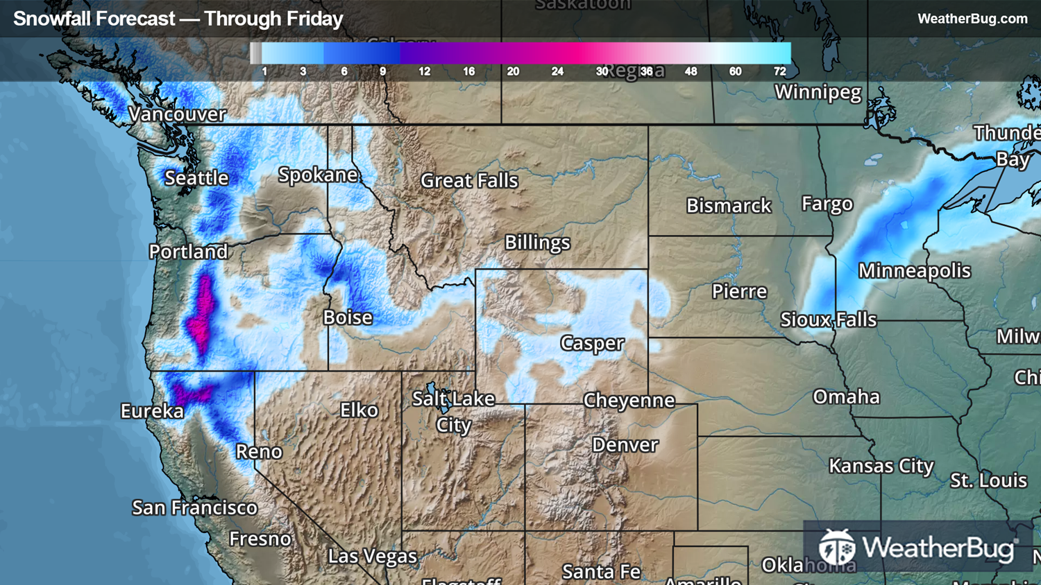 Northern Tier Gets Waves Of Snow And Cold | WeatherBug | WeatherBug