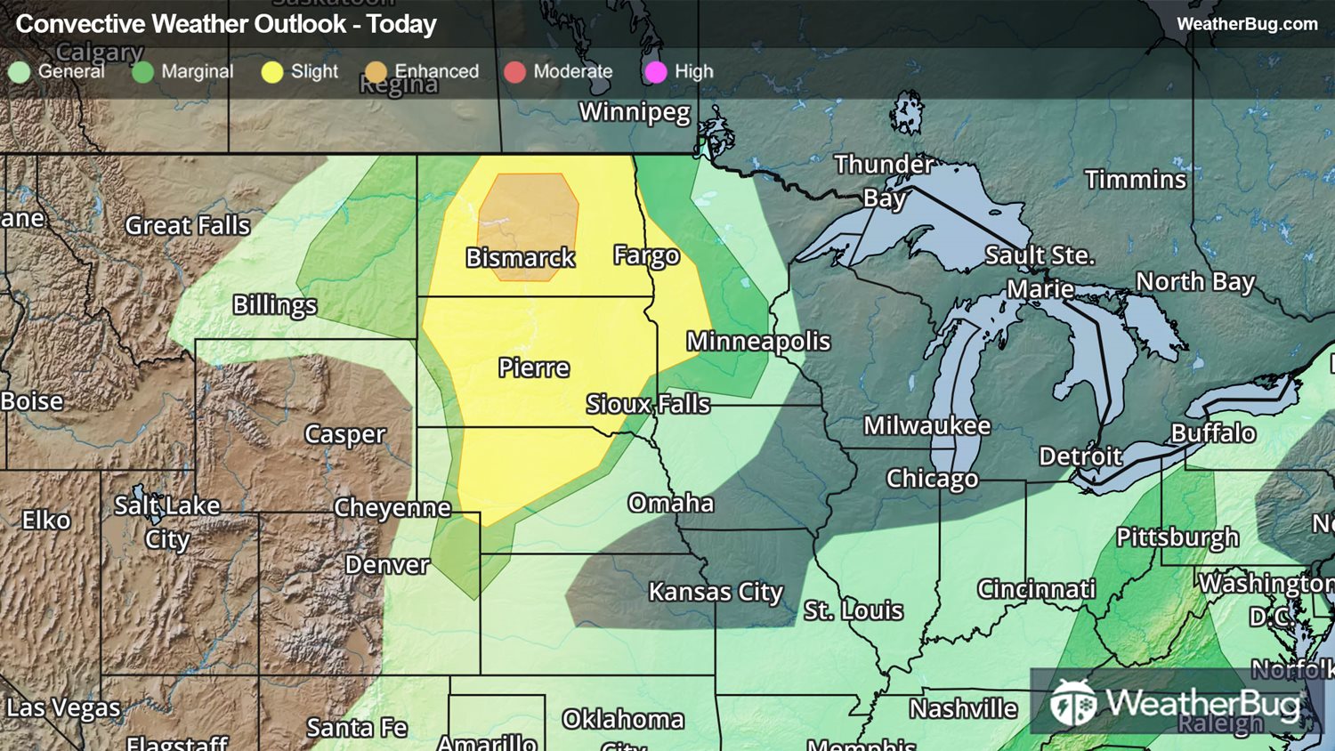 Big Thunderstorms Pepper Eastern U.S., N. Plains | WeatherBug | WeatherBug