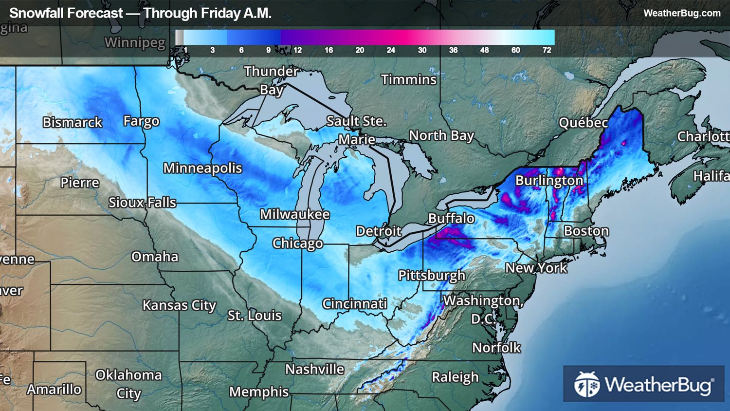 Multiple Snow Threats Across the Northern U.S. | WeatherBug | WeatherBug