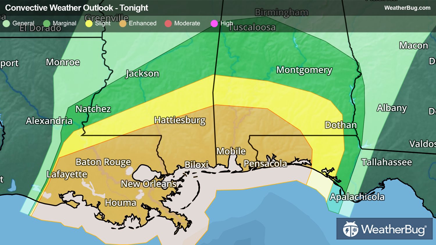 Severe Weather Expected Along Gulf Coast | WeatherBug | WeatherBug