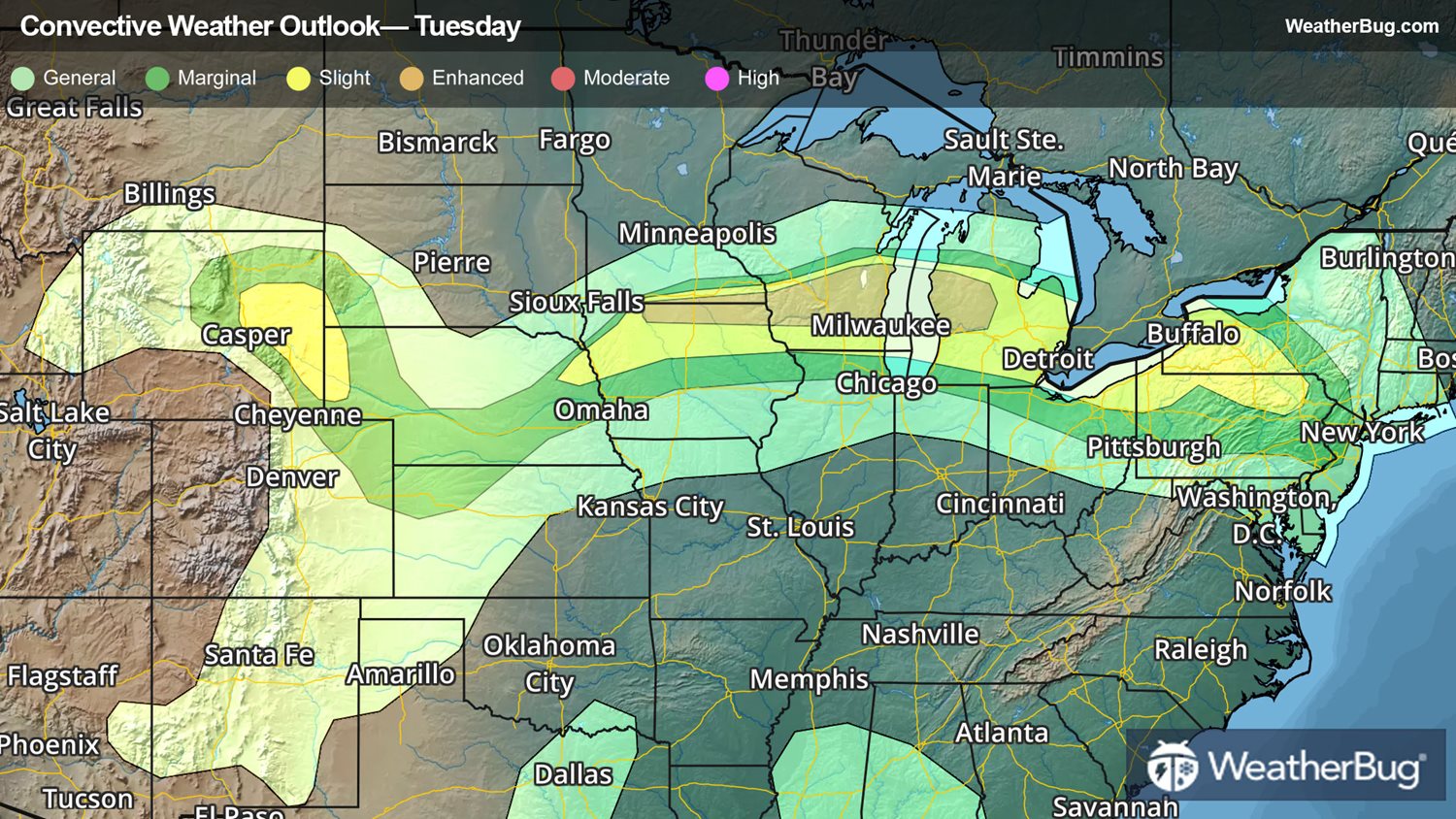 Upper Midwest to Great Lakes Peppered By Big Thunderstorms | WeatherBug ...